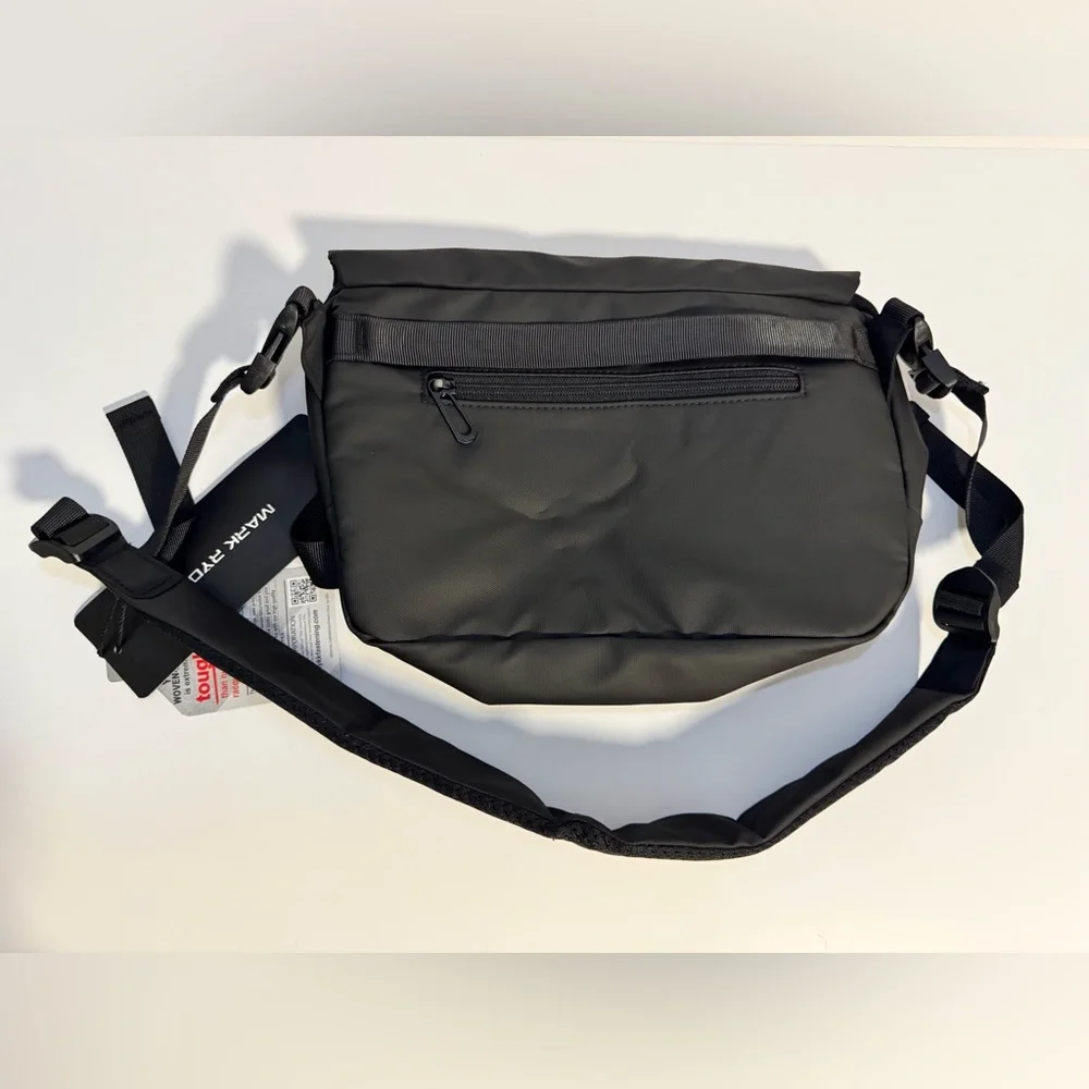 Mark Ryden Harvey Leather Waterproof Multifunctional Messenger Bag Black Mens